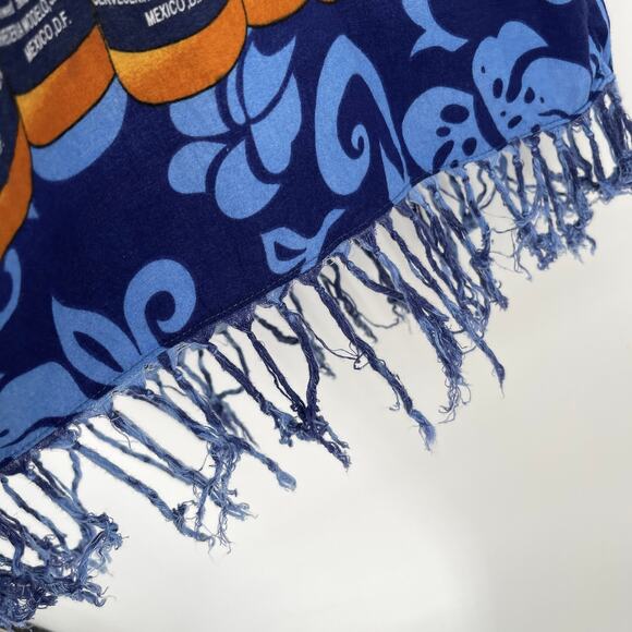 Corona Extra Women's Fringe Accents Tropical Sundress Y2K Size M Blue, Gold - Picture 5 of 10